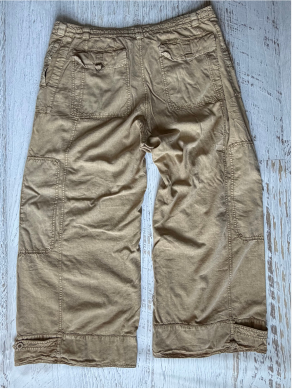 Women's Free People Cargo Cropped Pants Size L Beige - Picture 6 of 7